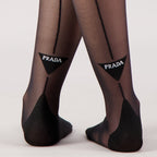 Ropa interior y homewear Collants à logo triangle Prada Negro Femme