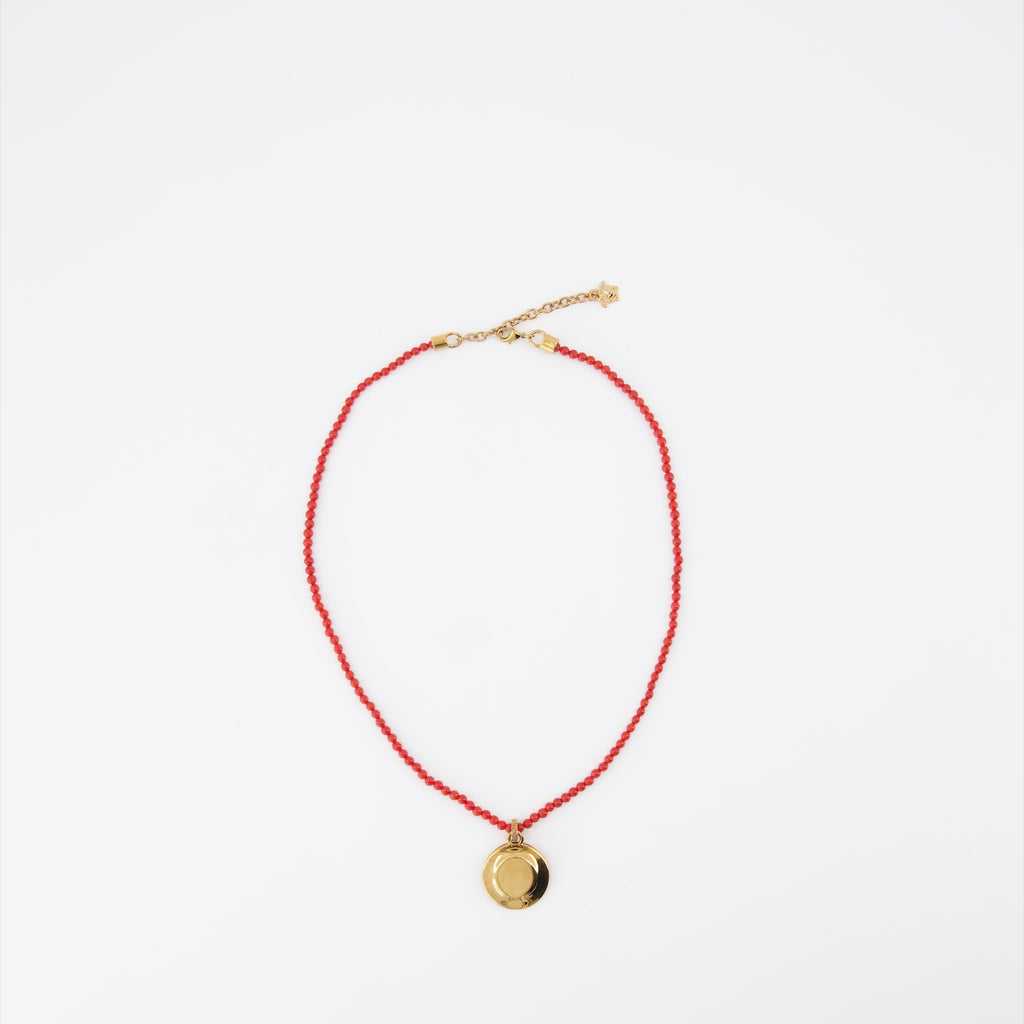 Joias Collier Medusa Versace Vermelho Unissex