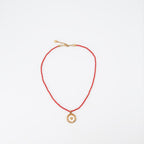 Joias Collier Medusa Versace Vermelho Unissex