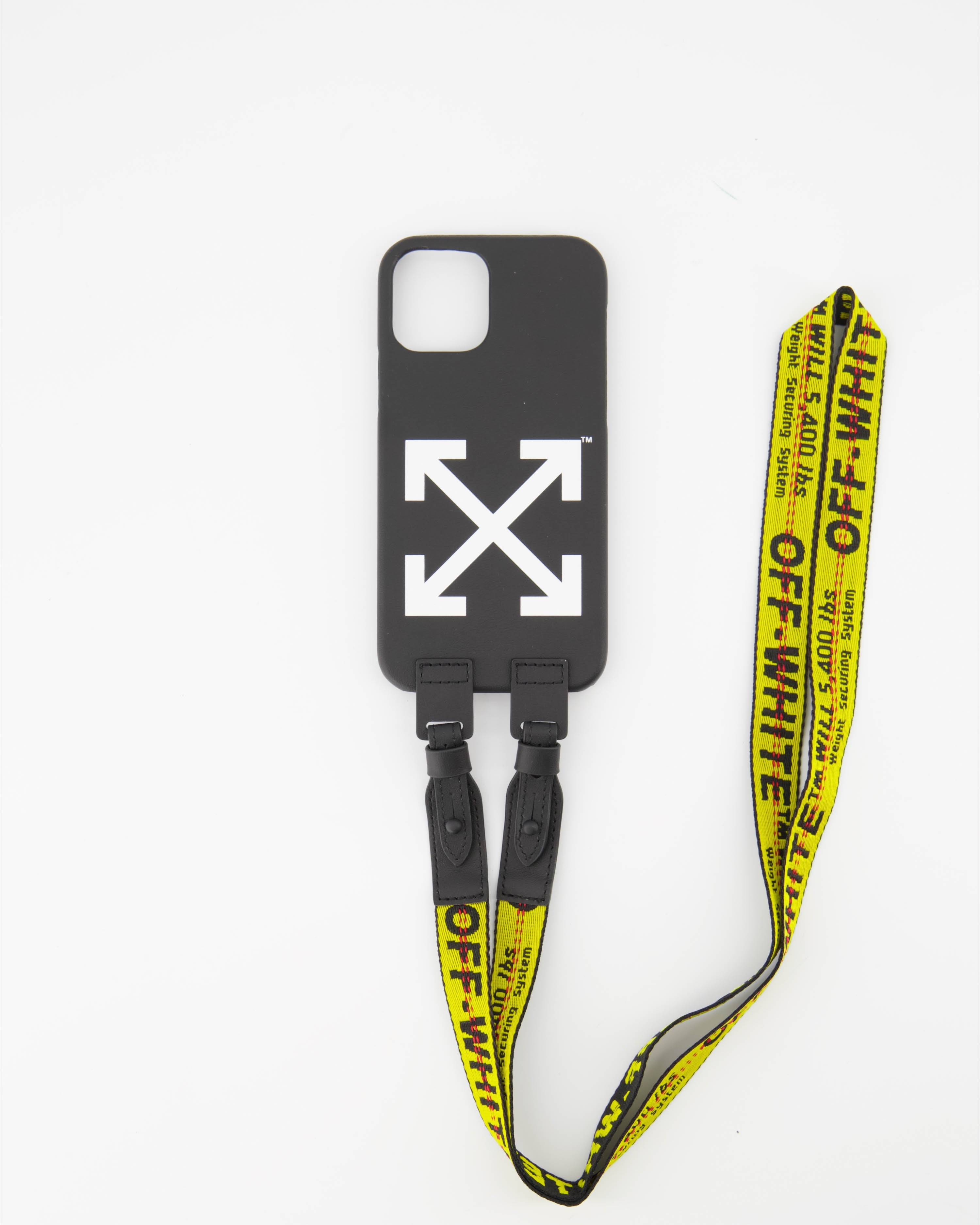 Pequenos artigos de couro Coque IPhone 12 Industrial Off-White Amarelo Homme