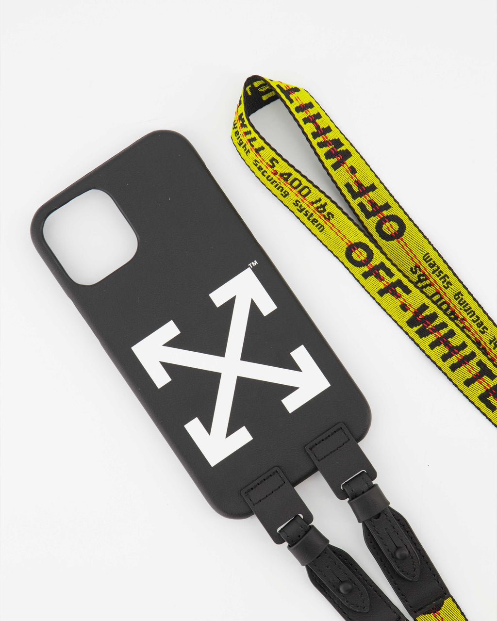 Pequenos artigos de couro Coque IPhone 12 Industrial Off-White Amarelo Homme