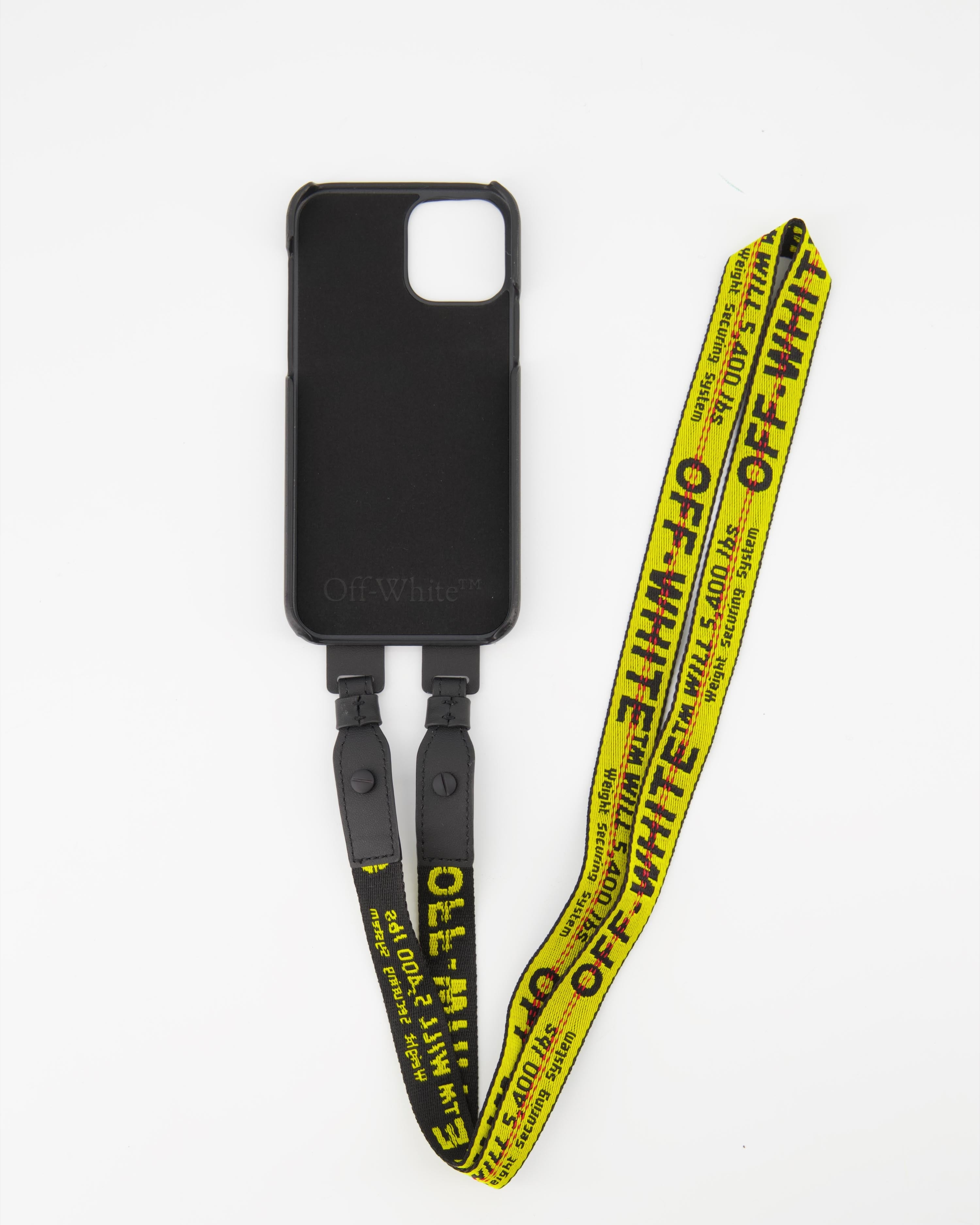 Pequenos artigos de couro Coque IPhone 12 Industrial Off-White Amarelo Homme