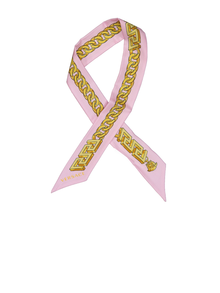 Lenços e luvas Cravate foulard Chain Versace Rosa Femme
