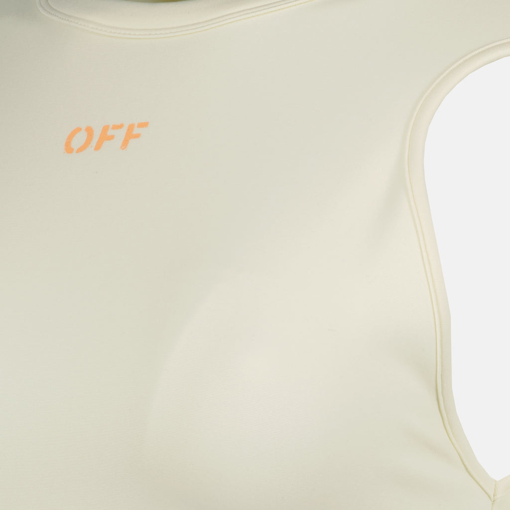 Crop top en soie beige