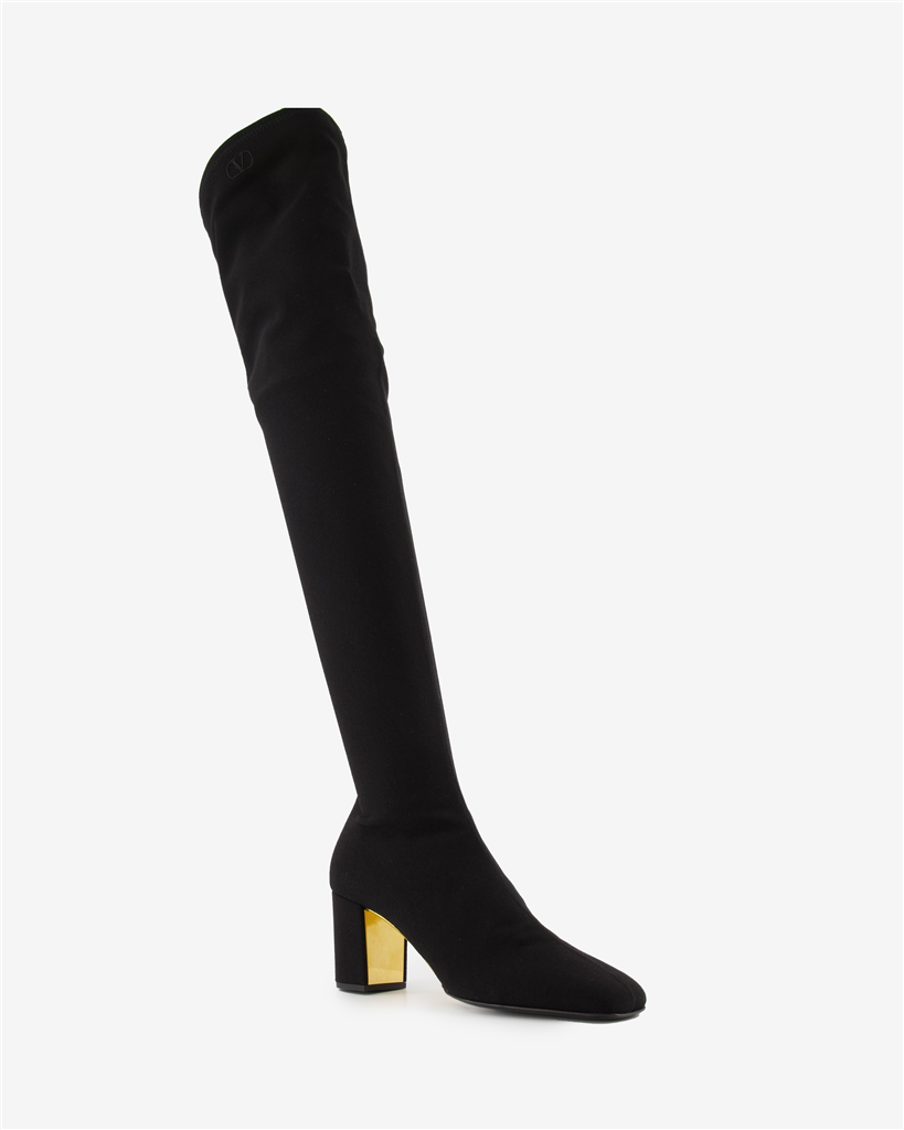 Botas Cuissardes en velours Valentino Garavani Negro Femme