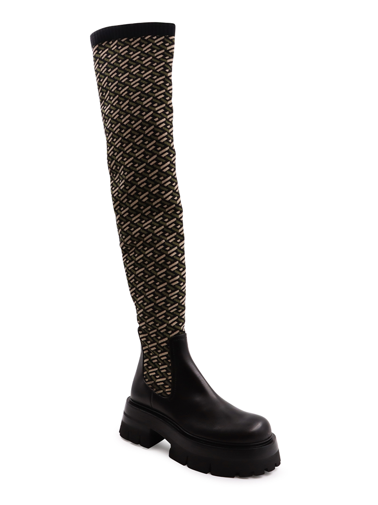 Botas Cuissardes Leonidas Versace Verde Femme