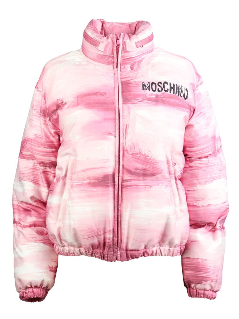コート ペイントスプラッシュダウンジャケット Moschino ピンク 女性