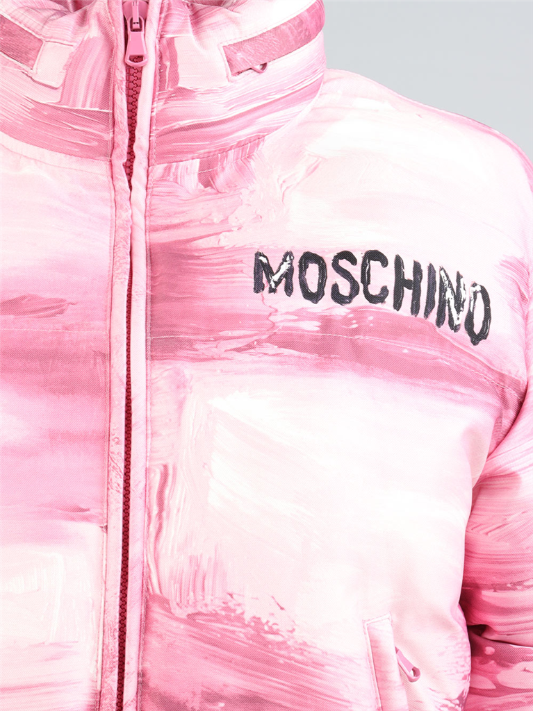 コート ペイントスプラッシュダウンジャケット Moschino ピンク 女性