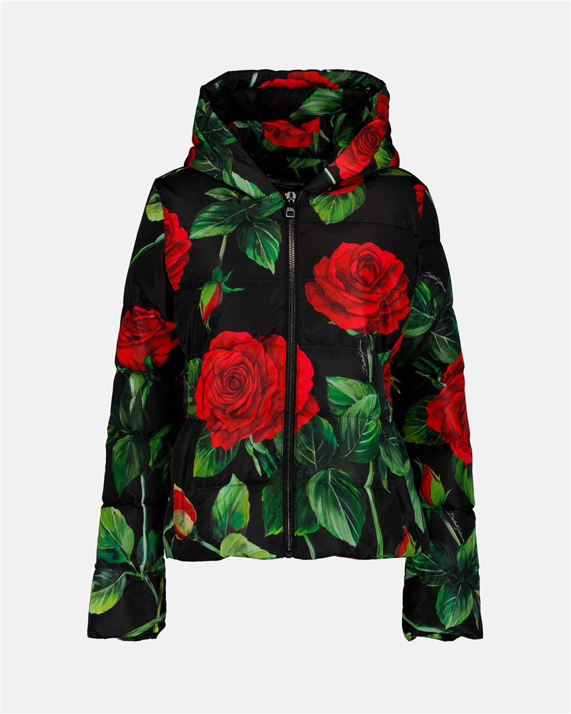 コート ローズプリントダウンジャケット Dolce & Gabbana マルチカラー 女性