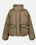 コート ロゴパッチダウンジャケット Stella McCartney ベージュ 女性