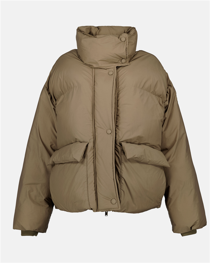 コート ロゴパッチダウンジャケット Stella McCartney ベージュ 女性