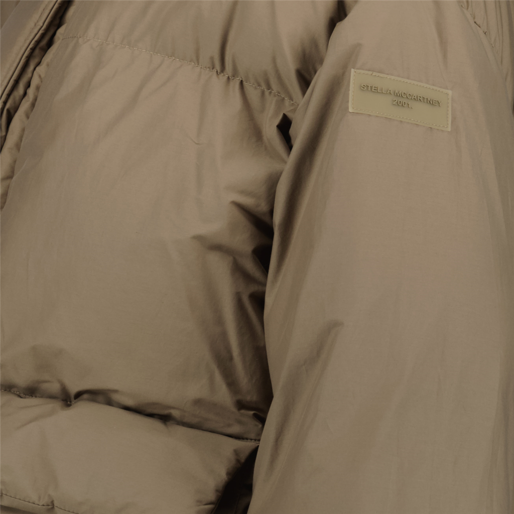 コート ロゴパッチダウンジャケット Stella McCartney ベージュ 女性
