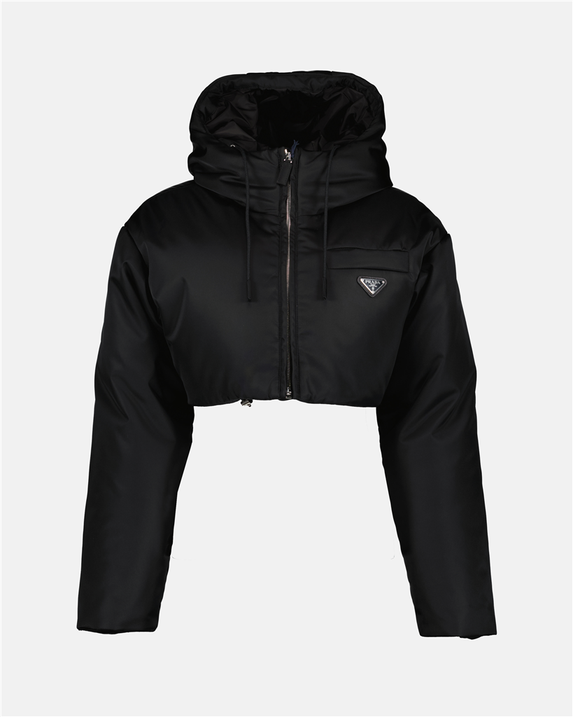 Manteaux Doudoune crop Prada Noir Femme