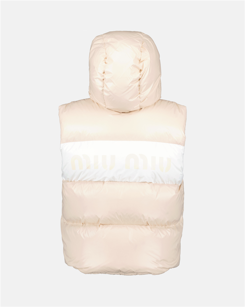 Manteaux Doudoune sans manche Miu Miu Beige Femme