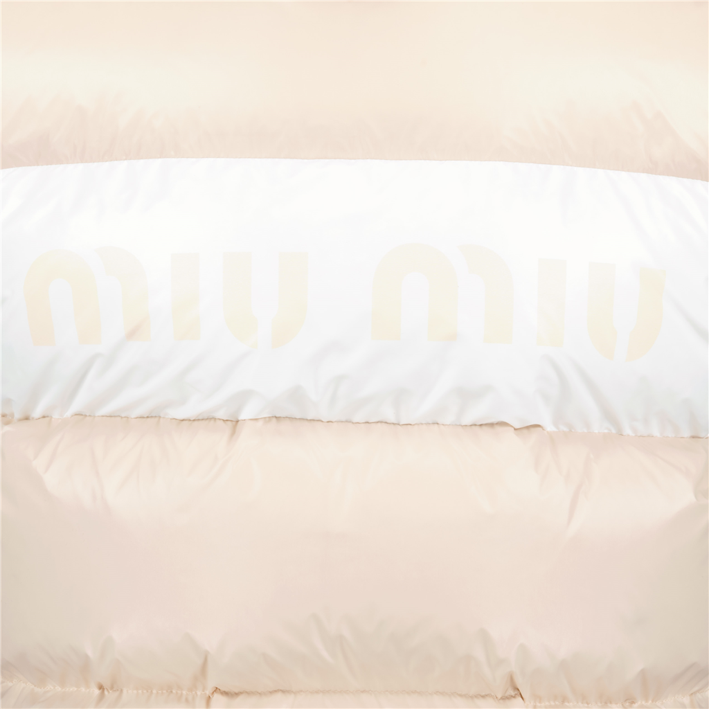 Manteaux Doudoune sans manche Miu Miu Beige Femme