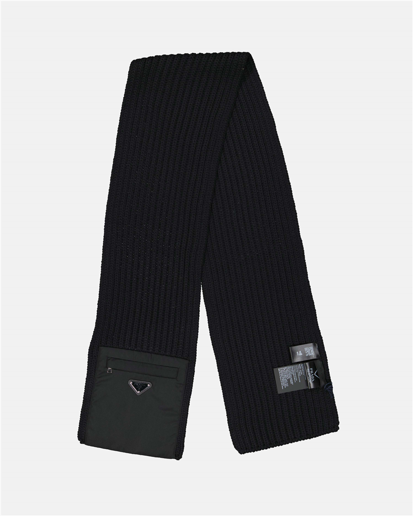 Écharpes, foulards et gants Écharpe à logo triangle Prada Noir Homme