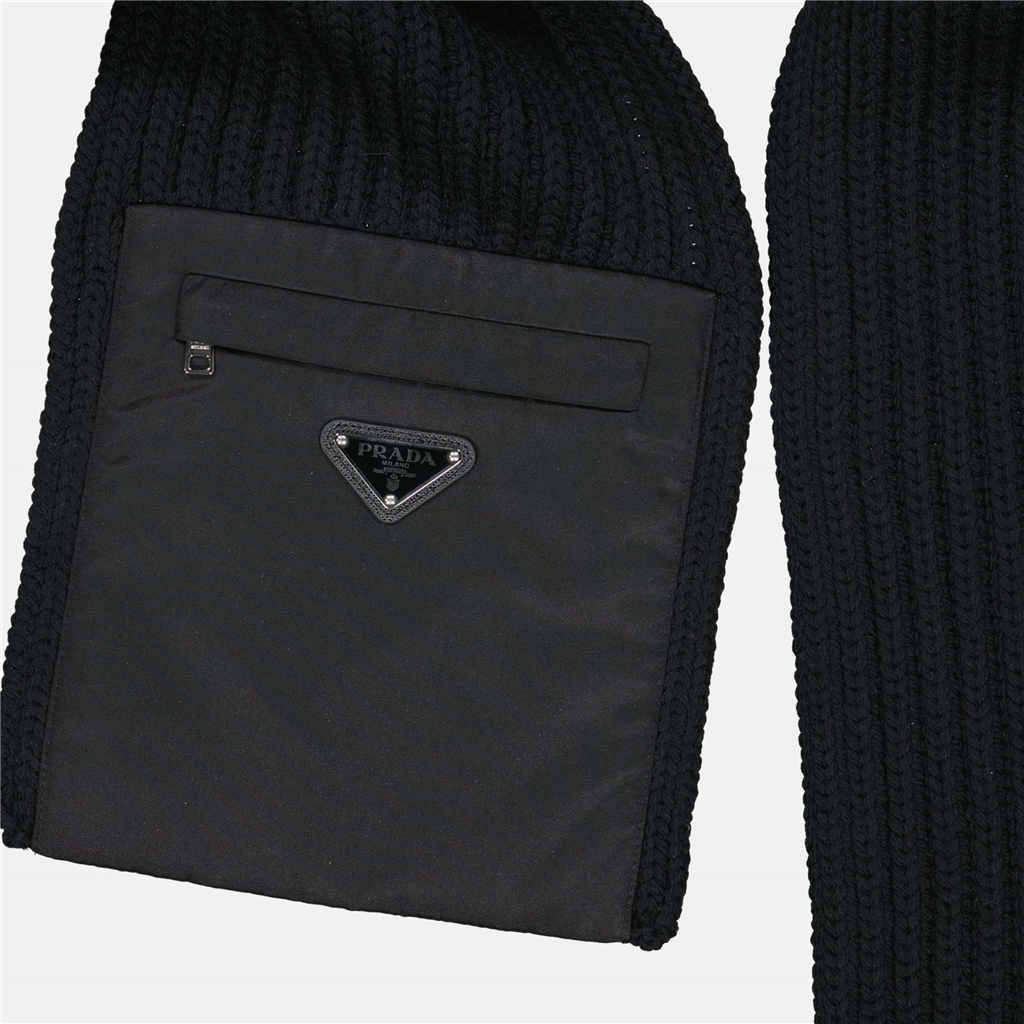 Écharpes, foulards et gants Écharpe à logo triangle Prada Noir Homme