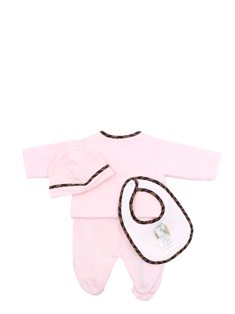 Vêtements Ensemble grenouillère, bonnet et bavoir Fendi Rose Enfants