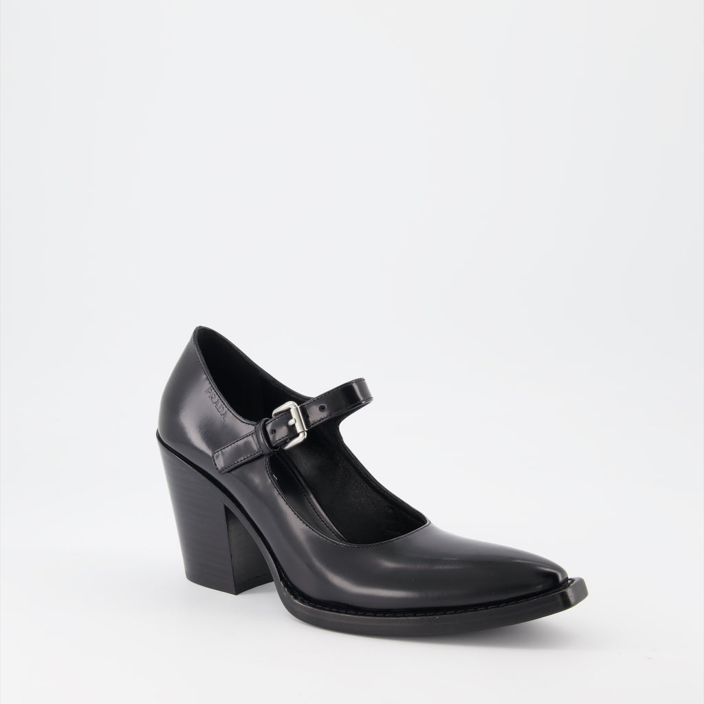 Escarpins Escarpins en cuir brossé Prada Noir Femme