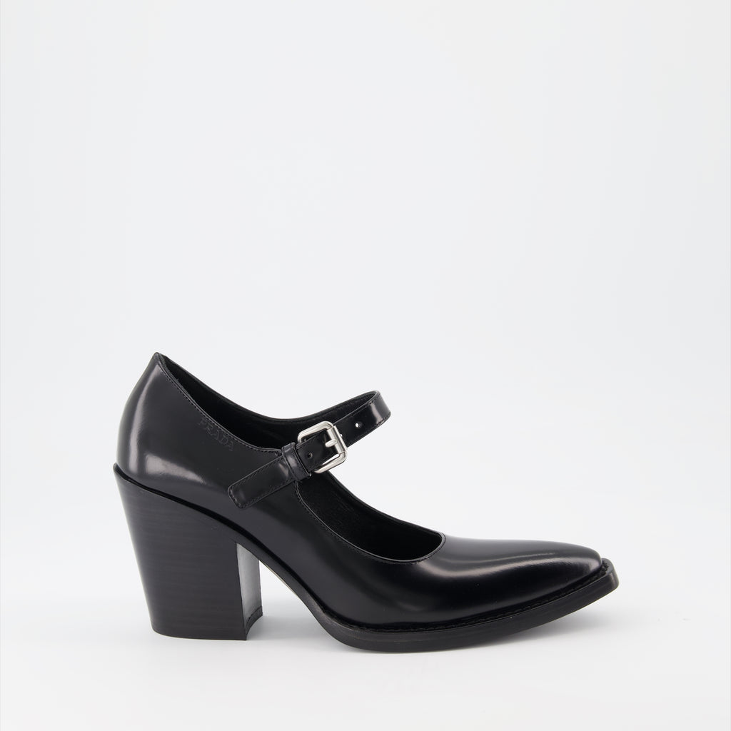 Escarpins Escarpins en cuir brossé Prada Noir Femme