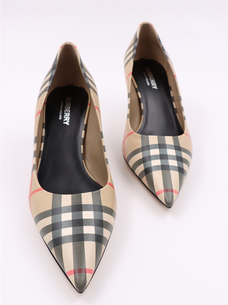 Baskets Escarpins Vintage à carreaux Burberry Beige Femme