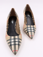 Baskets Escarpins Vintage à carreaux Burberry Beige Femme