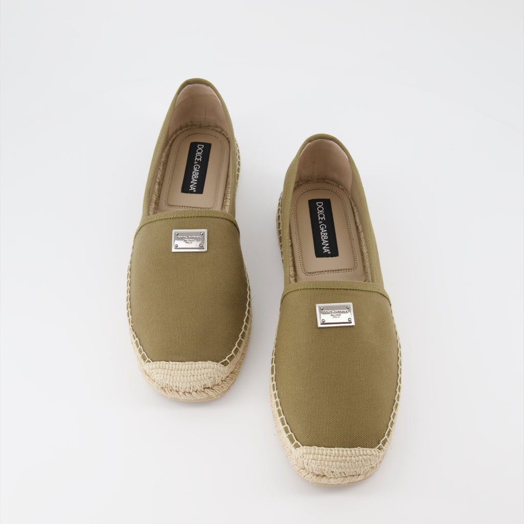 Espadrilles Espadrilles à logo plaque Dolce & Gabbana Vert Homme