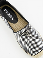 Espadrilles Espadrilles à strass Prada Argenté Femme
