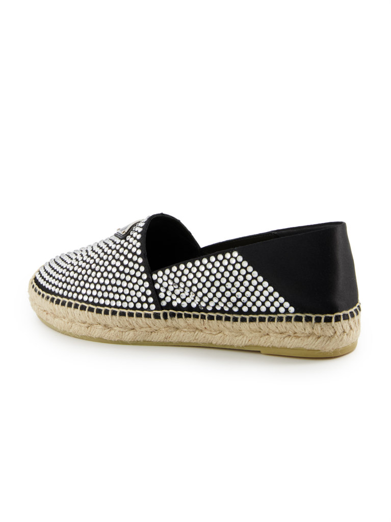 Espadrilles Espadrilles à strass Prada Argenté Femme
