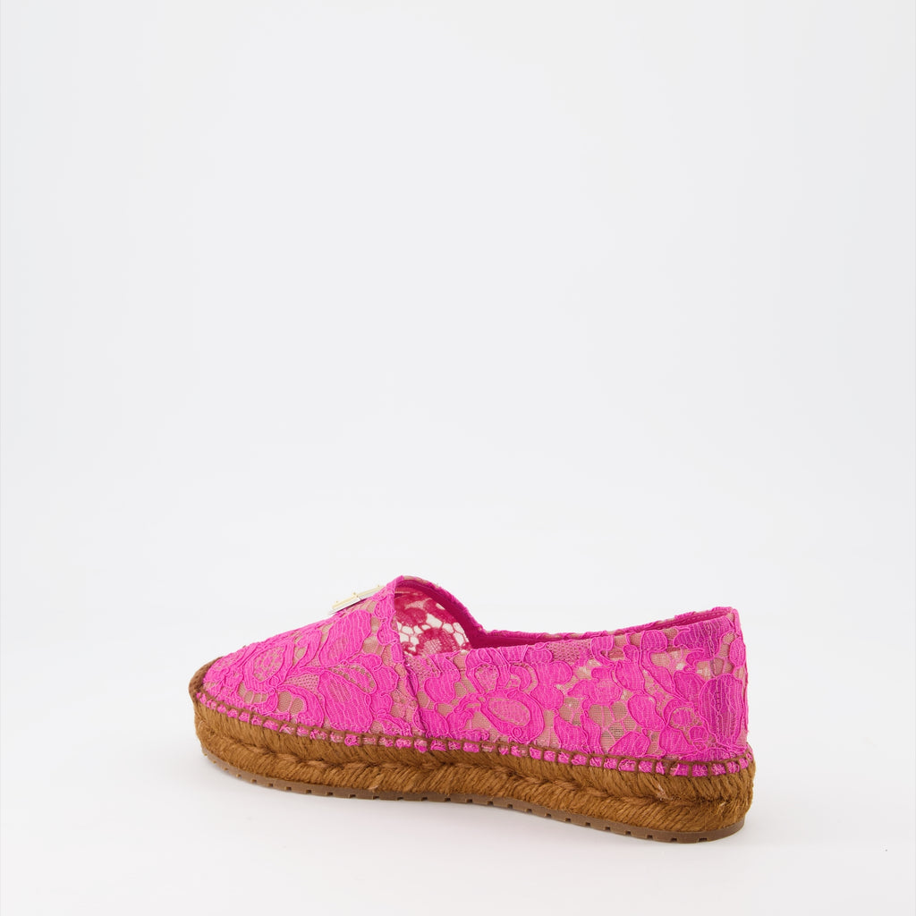 Espadrilles Espadrilles en dentelle Dolce & Gabbana Rose Femme