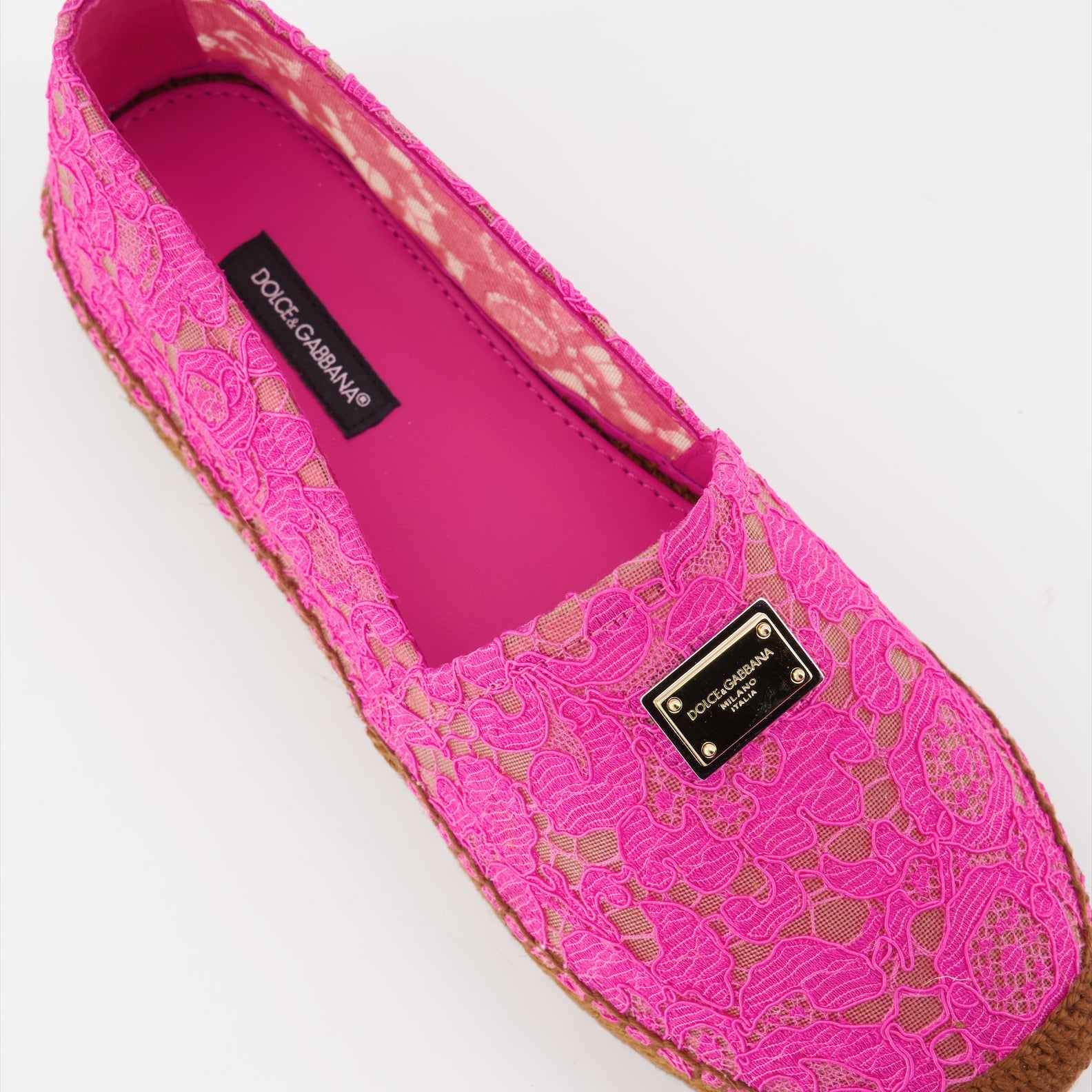 Espadrilles Espadrilles en dentelle Dolce & Gabbana Rose Femme