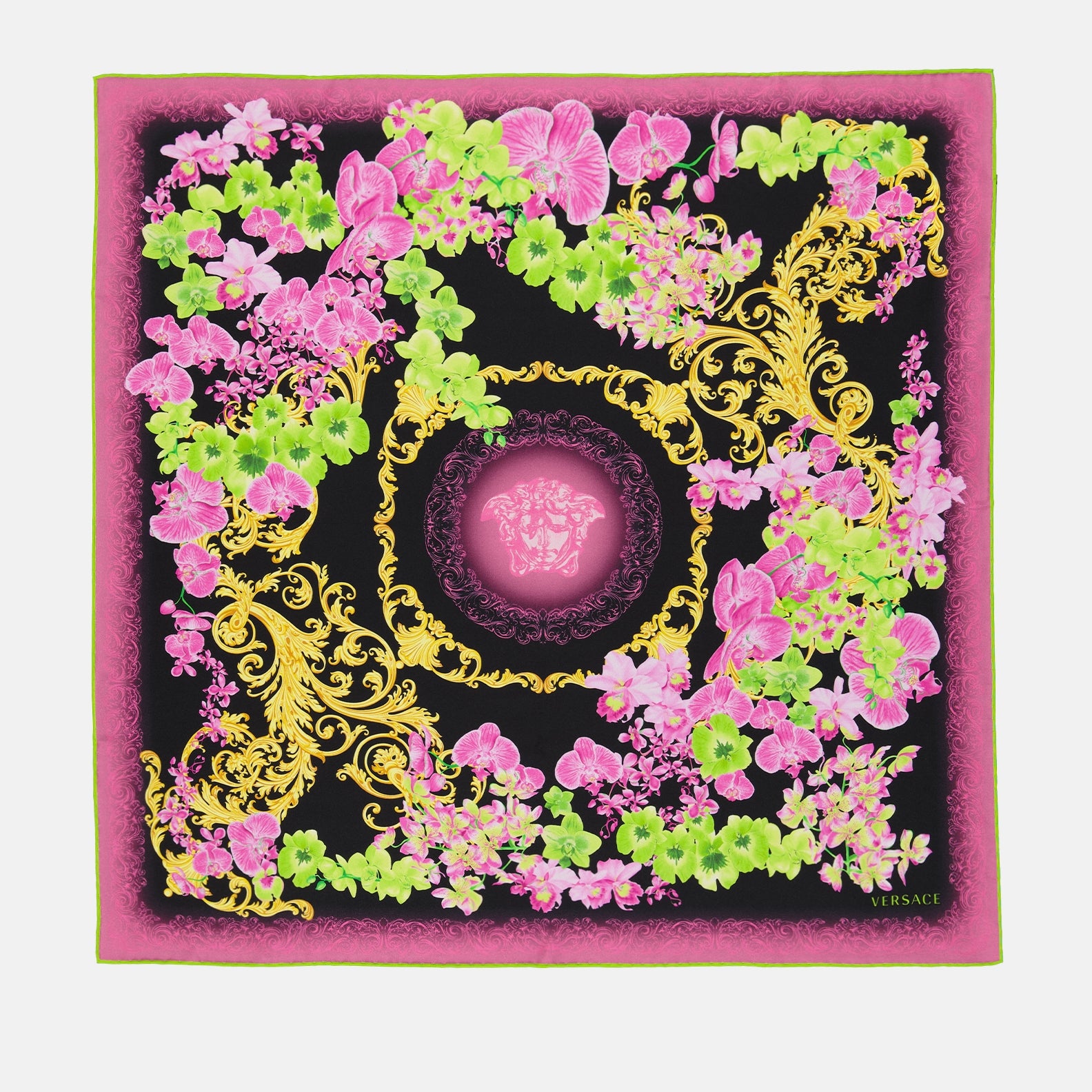 Écharpes, foulards et gants Foulard Medusa Orchid Versace Rose Femme