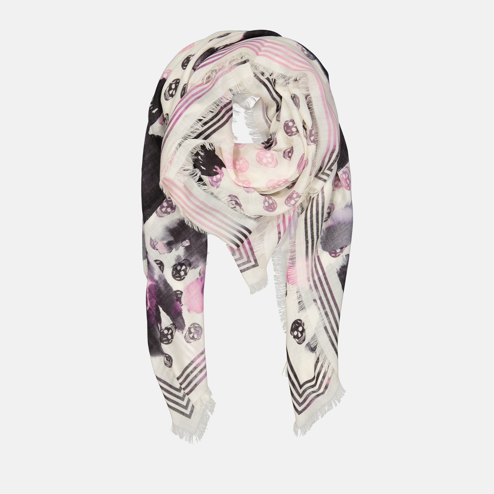 Écharpes, foulards et gants Foulard Graffiti Biker Alexander McQueen Rose Femme