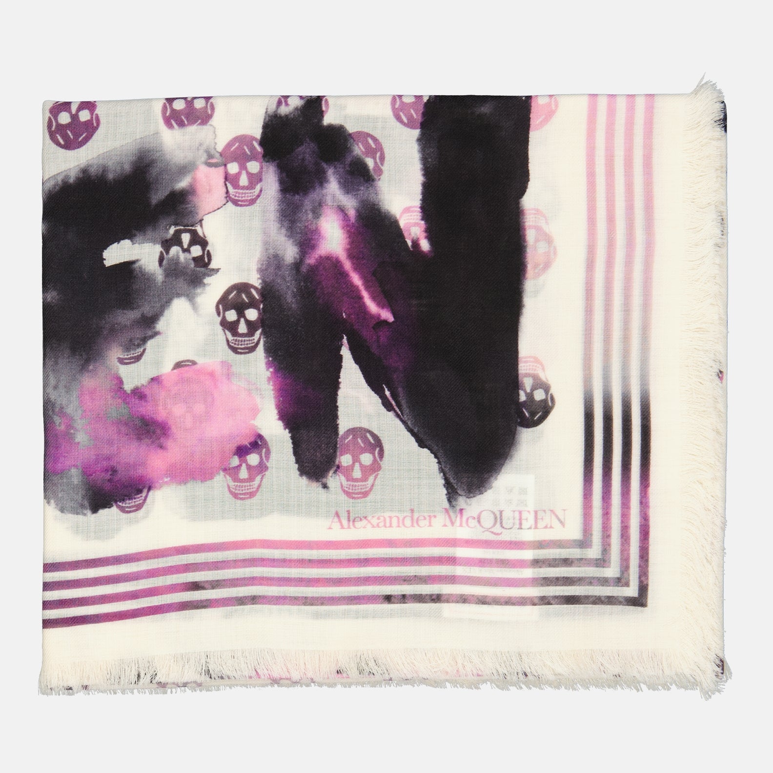 Écharpes, foulards et gants Foulard Graffiti Biker Alexander McQueen Rose Femme