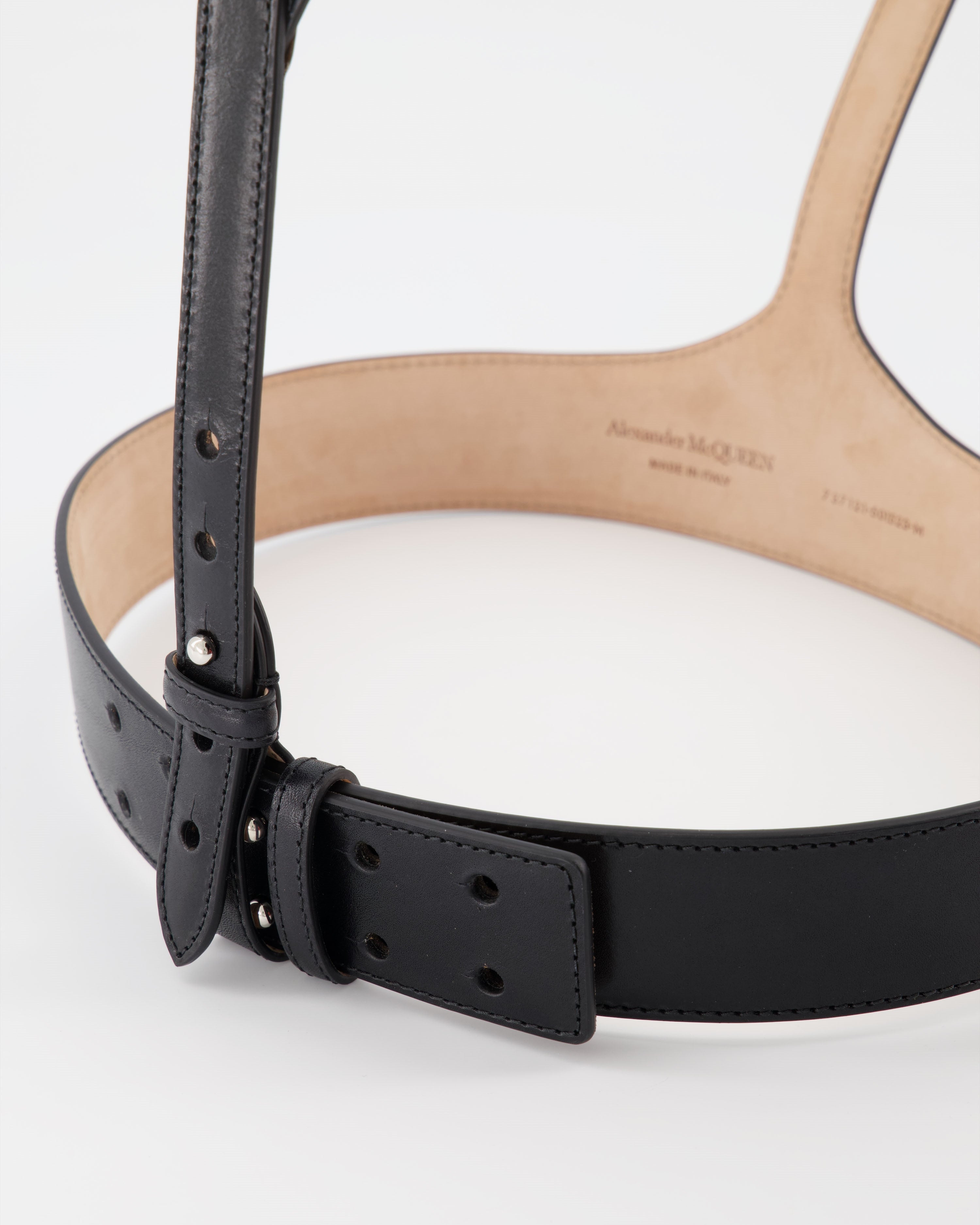 Ceintures Harnais en cuir Alexander McQueen Noir Femme