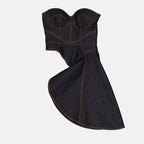 Haut corset asymétrique en jeans