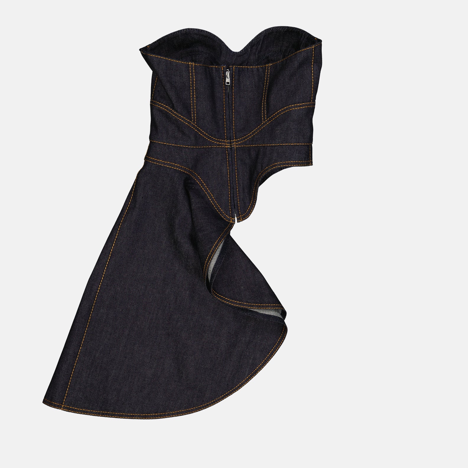Haut corset asymétrique en jeans