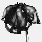 Haut crop en soie noire