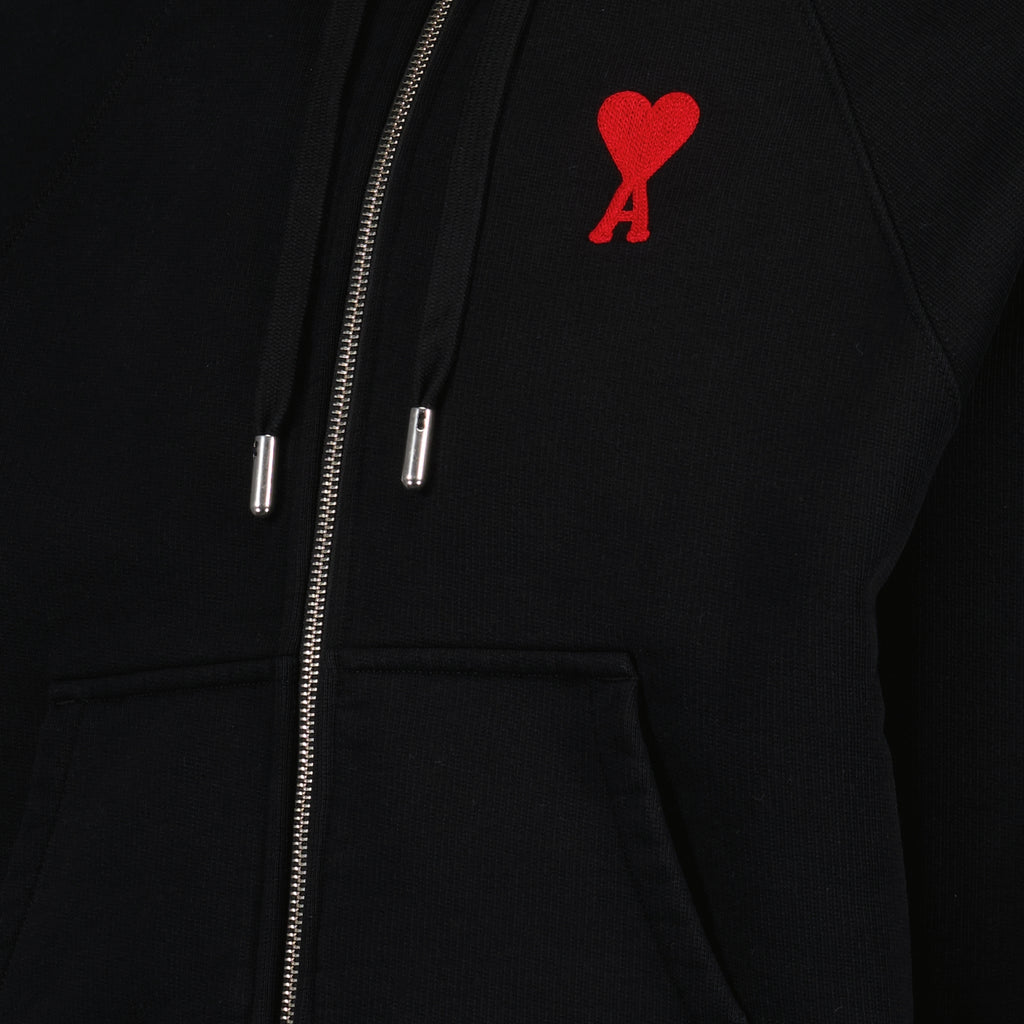 Sweatshirts Hoodie zippé Ami PARIS Noir Unisexe