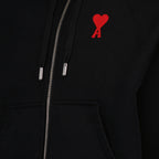 Sweatshirts Hoodie zippé Ami PARIS Noir Unisexe