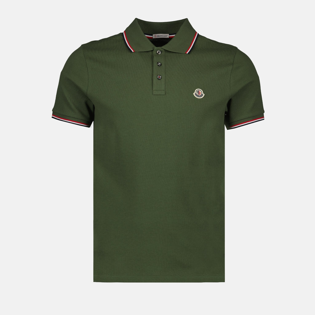 Polos Polo à logo et liseré Moncler Caqui Homme