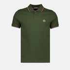 Polos Polo à logo et liseré Moncler Caqui Homme