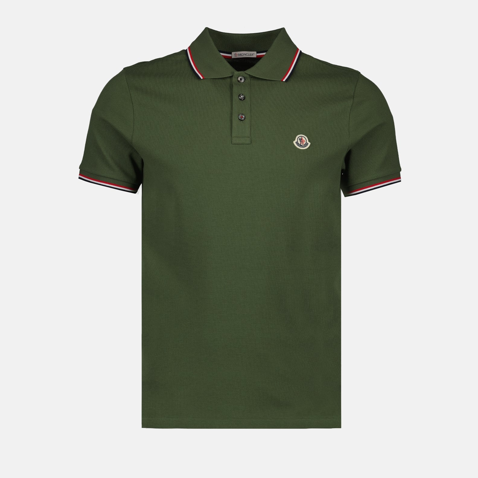Polos Polo à logo et liseré Moncler Caqui Homme