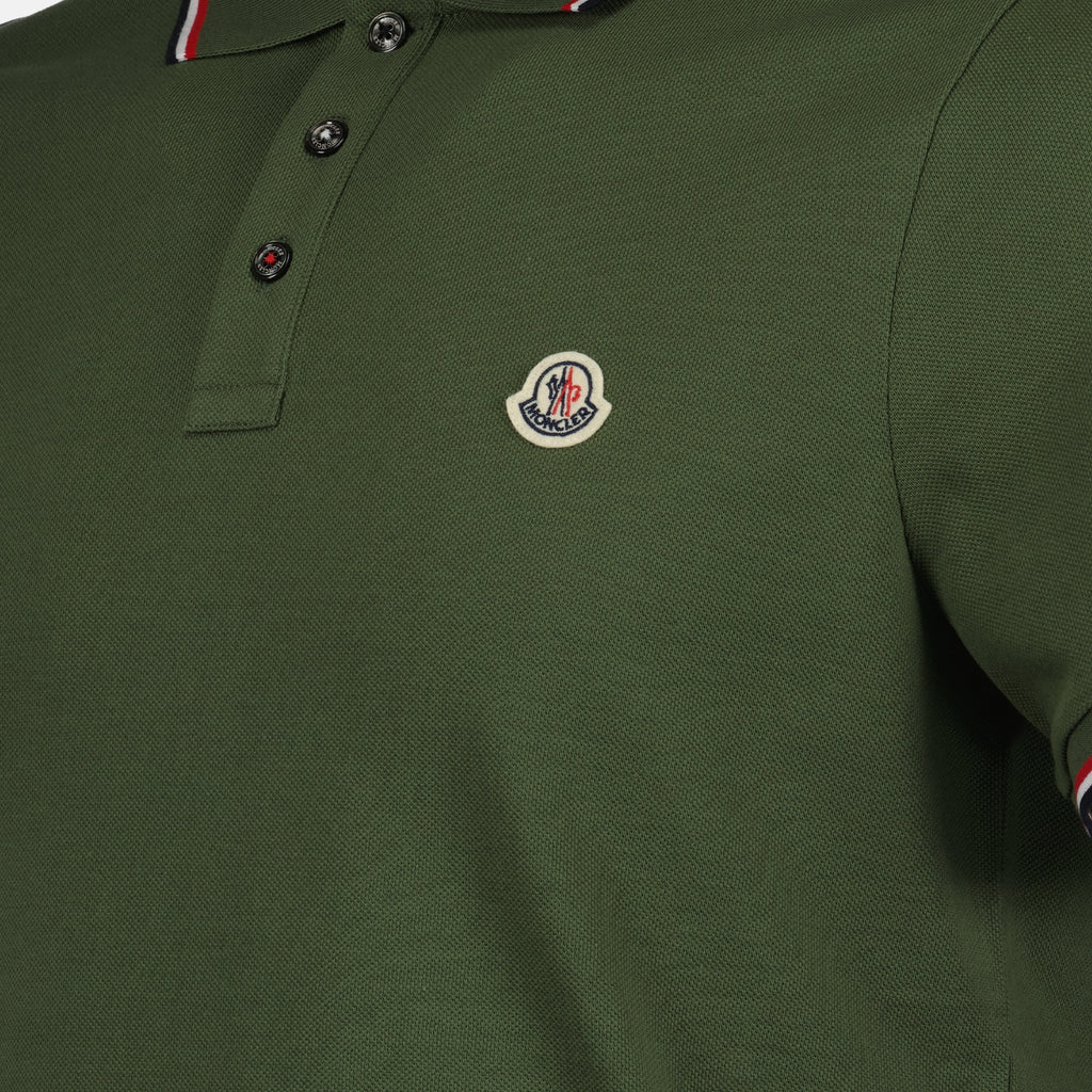 Polos Polo à logo et liseré Moncler Caqui Homme