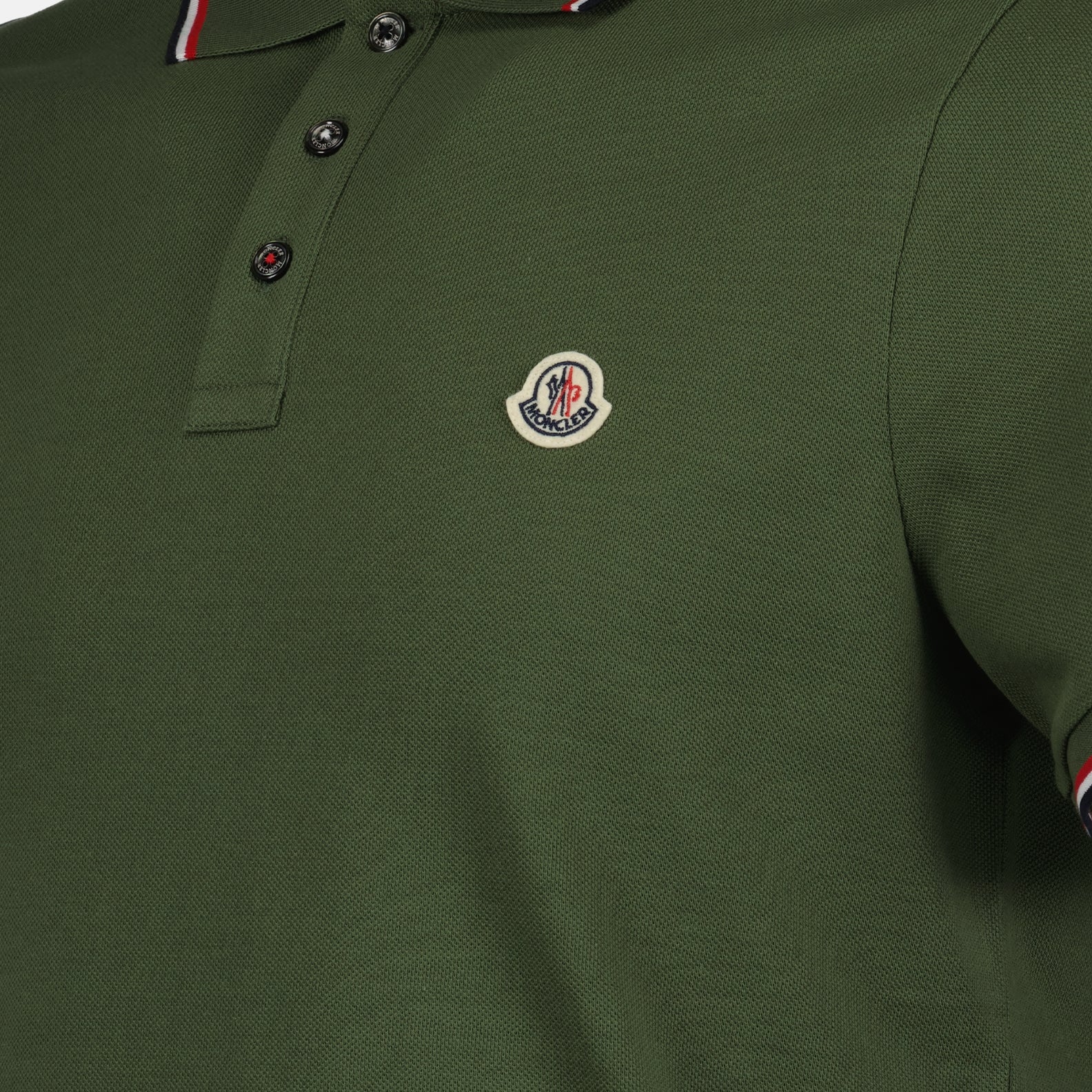 Polos Polo à logo et liseré Moncler Caqui Homme