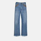 Pantalons Jean en denim Fendi Bleu Homme