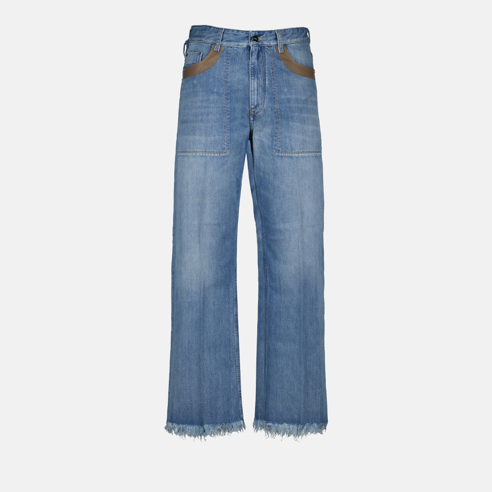 Pantalons Jean en denim Fendi Bleu Homme