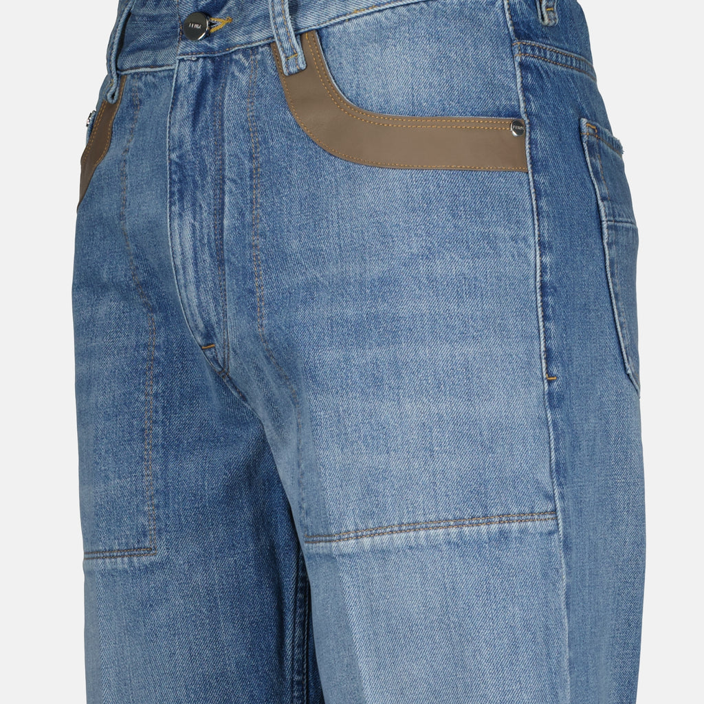 Pantalons Jean en denim Fendi Bleu Homme