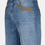 Pantalons Jean en denim Fendi Bleu Homme