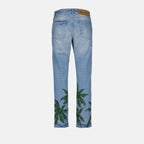Pantalons Jean Palm Tree Palm Angels Bleu Homme